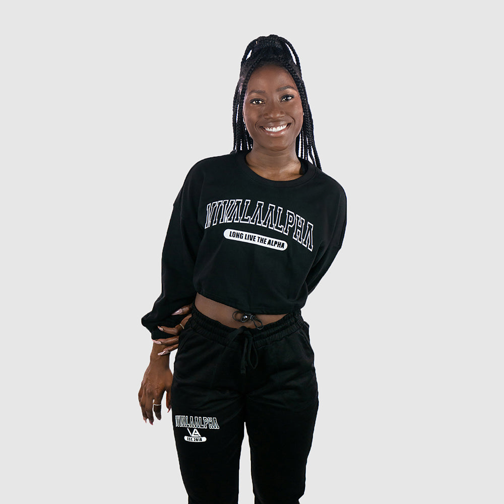 Collegiate Crop Pullover Outlined