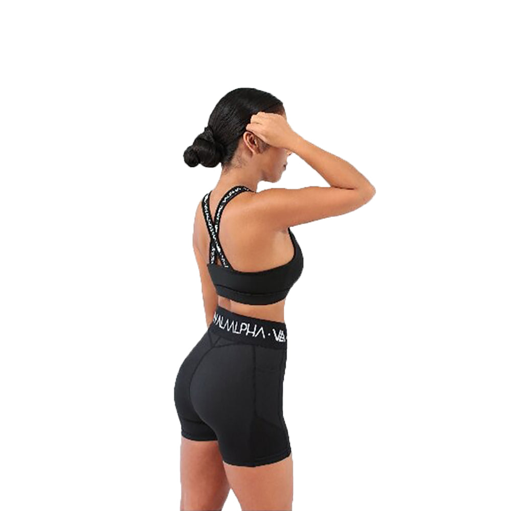 womens black athletic compression shorts