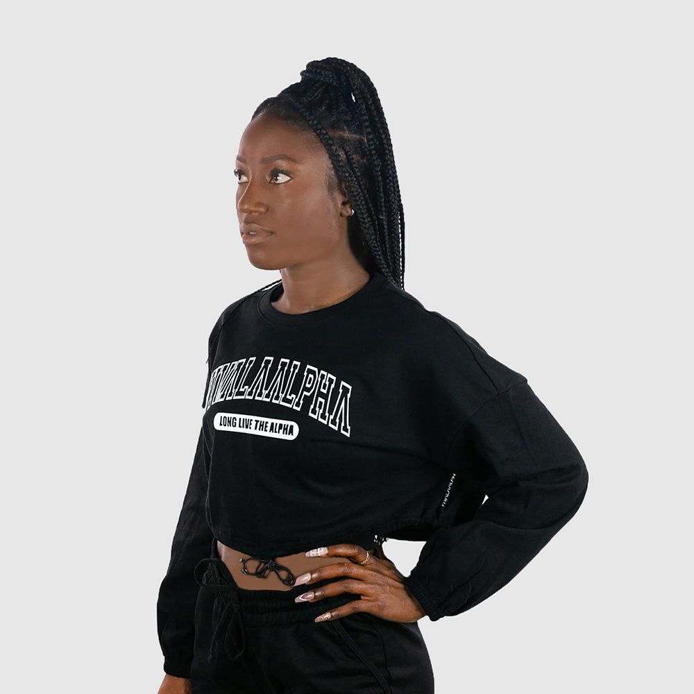 Collegiate Crop Pullover Outlined